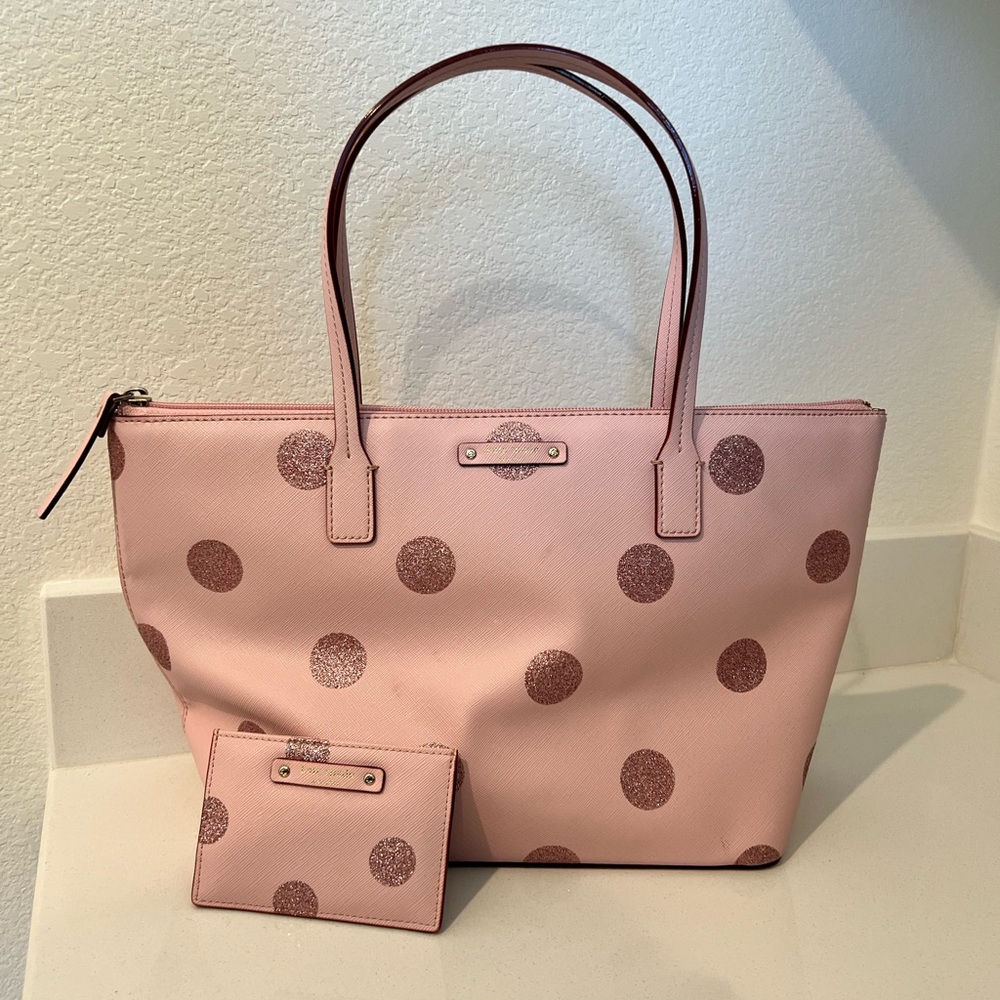 Pink Kate Spade purse and wallet set